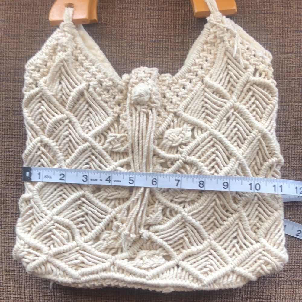 Vintage Mister Ernest crochet handbag. Cream colored. - Picture 10 of 10